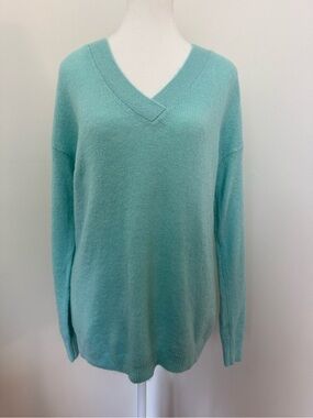 Ever New Mohair Blend V-Neck Sweater Aqua Size XS